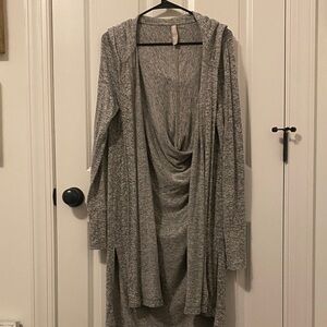 Athleta Heather Gray Knit Cardigan